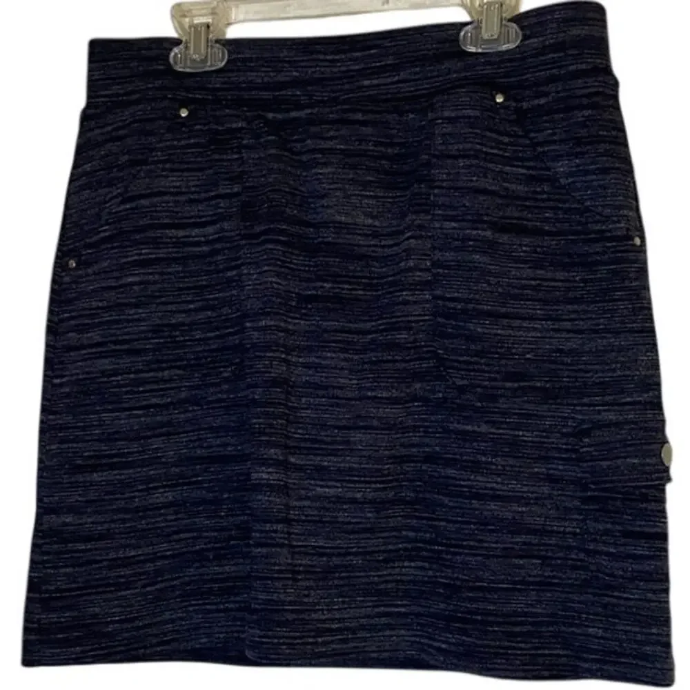 LR4701 Croft and Barrow Womens Pull On Skort Navy Space Dye Size S